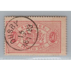 SUECIA 1874 Yv SERVICIO 10A ESTAMPILLA USADA DENTADO 13 MATASELLO DUSBY 23 EUROS